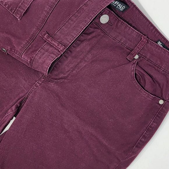 Buffalo David Bitton Jeans Women's 12  32x30 Maroon Hope Stretch Skinny Mid Rise - Picture 1 of 9